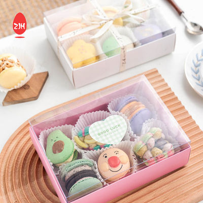 Recycelbare Macaron-Kekse-Kasten-Verpackungs-Kuchen-Schokoladen-Kasten