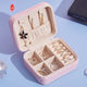 Leder PU Leder Schmuckschatulle Ohrringhalter Reißverschluss Tragbarer Schmuck Organizer