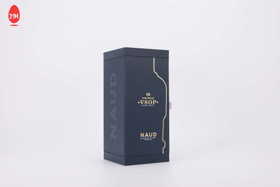 Kundenspezifischer Wein-Flaschen-Verpackengeschenk-Wein-Papierkasten Logo Black Luxury Red Wines magnetischer verpackender mit Fenster