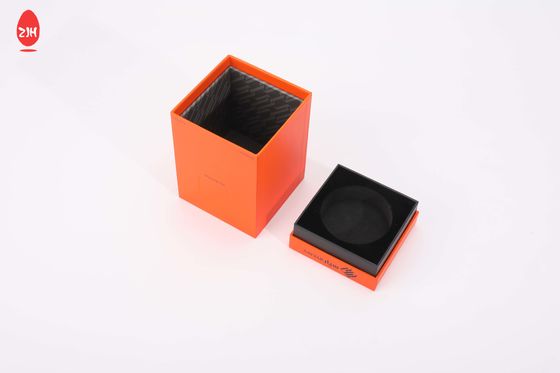 ECO-freundliches orange Papierpappgeschenk-Verpackenkerzen-Kasten mit Deckel
