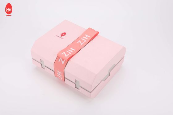 Faltbarer Papppapier-Schuh-Luxuskasten, magnetische steife verpackende rosa Geschenkboxen