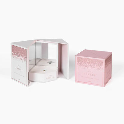 Pappe weißer Matte Cosmetic Boxes Open Door kundenspezifischer Logo For Cosmetics