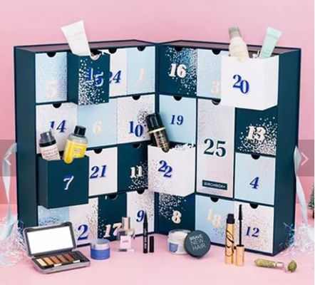 Kundenspezifischer Weihnachtskalender-Großhandelskasten-kosmetische Pappfach-Geschenkbox