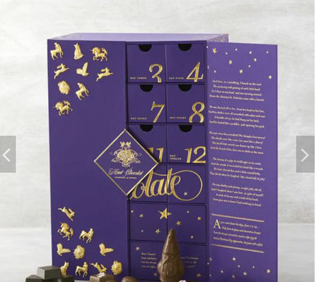 Kundenspezifischer Weihnachtskalender-Großhandelskasten-kosmetische Pappfach-Geschenkbox