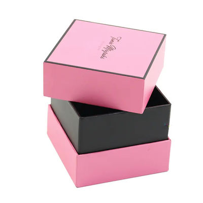 Rosa steife Pappkerzen-Geschenkbox-Magnet-/Knopf-/Bindungs-Großhandelsschließung